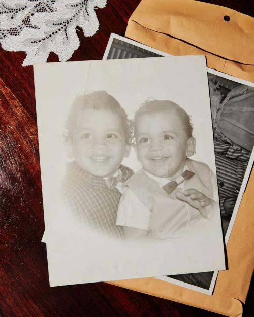 Tom and Andrew Macias photographed as children.
