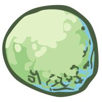 A stylized, mostly green illustration of a spherical organoid with a dark green outline and light blue accents along the bottom right edge.