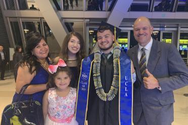 Carlos Galván family photo on graduation day