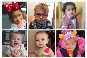 Six of the children who received treatment at UCLA through the gene therapy clinical trials.