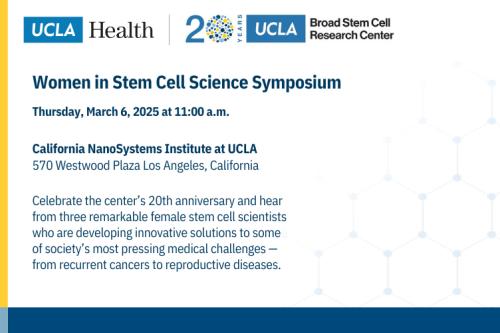 Event details for the March Women in Stem Cell Science Symposium.