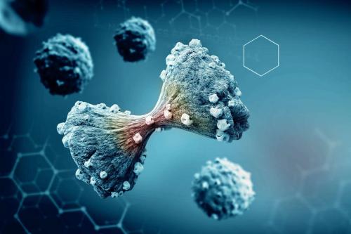 A graphic image of prostate cancer cells.