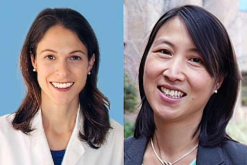 Two photos featuring Dr. Melissa Lechner on the left and Dr. Maureen Su on the right 