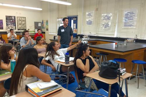 Culver City High School students discussed stem cell science with Michael Hicks at Stem Cell Day