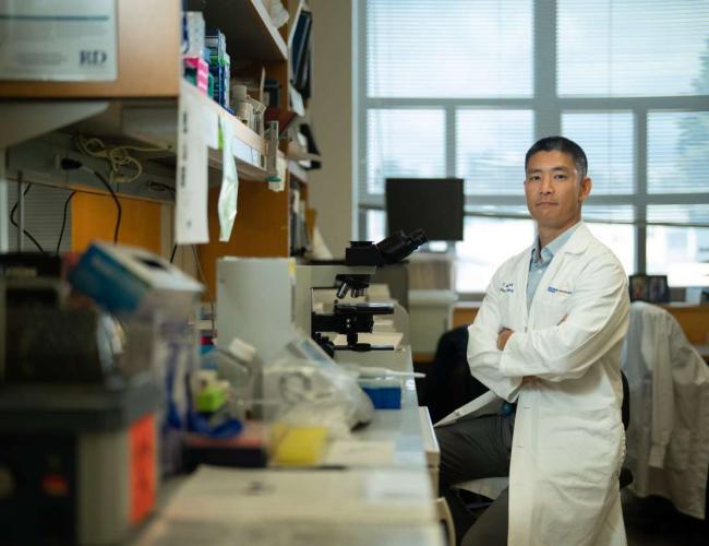 Dr. Anthony Wang pictured in a UCLA lab.