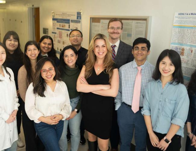 A group photo of BSCRC member Tanya Stoyanova's lab