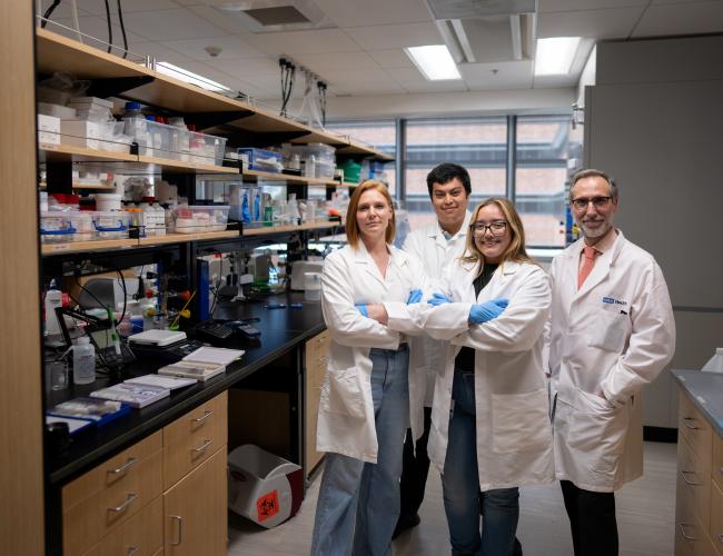 Dr. Antoni Ribas with three members of his research team at UCLA