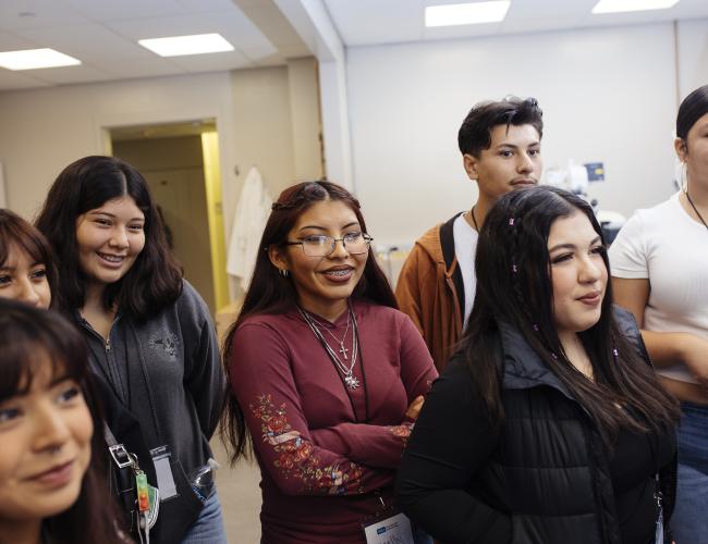 High School Students receiving a tour of UCLA STEM Cell Labs