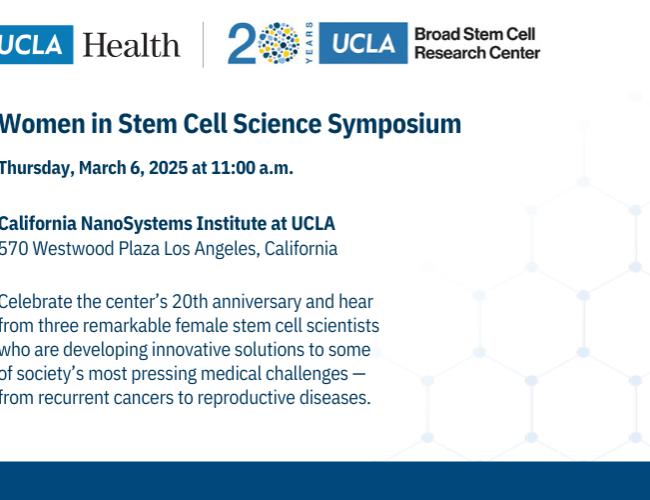 Event details for the March Women in Stem Cell Science Symposium.