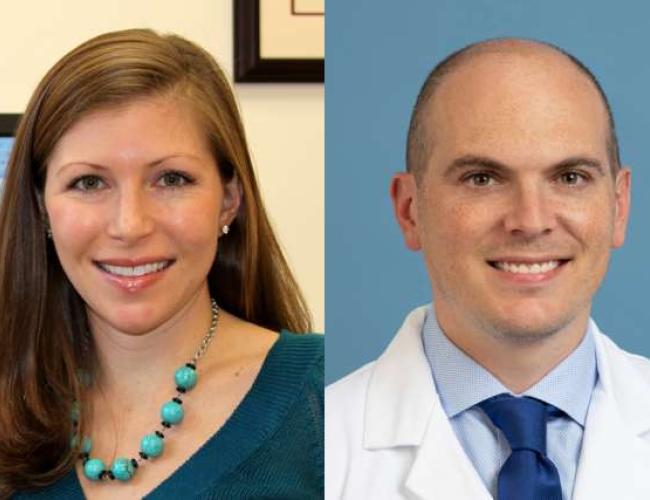 Heather Christofk and Brian Shuch shown in side-by-side photographs.