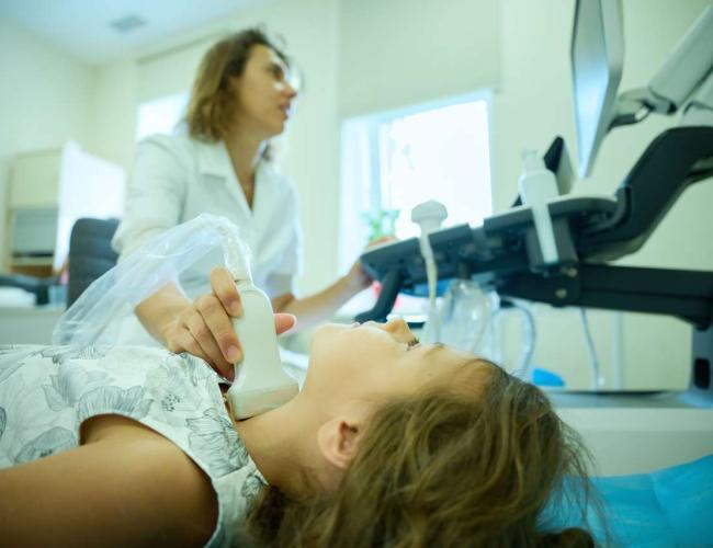 Doctor with a pediatric patient.