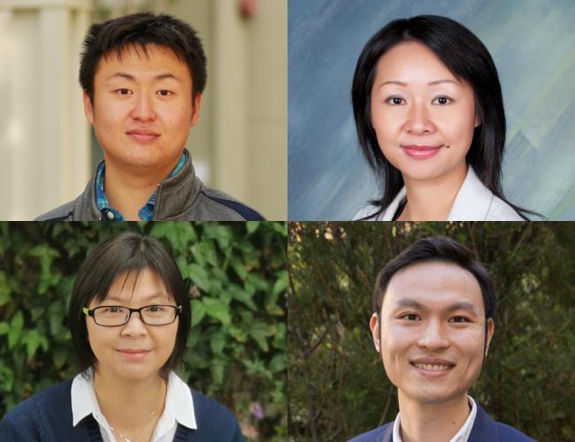 Four researcher headshots stitched together for a collage. 