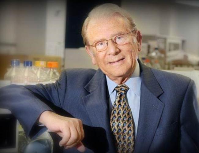 Photograph of Alfred Mann (1925–2016) 