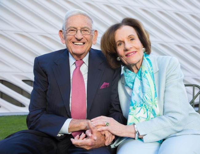 Portrait of Elie and Edythe Broad, seated together and holding hands Eli and Edythe Broad | Courtesy of The Eli and Edythe Broad Foundation
