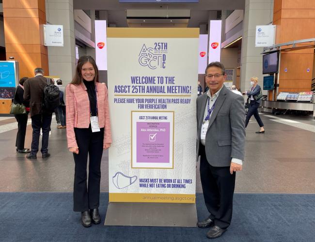 Grace McAuley and Dr. Donald Kohn at the American Society of Gene & Cell Therapy Annual Meeting