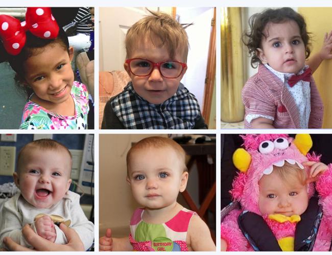 Six of the children who received treatment at UCLA through the gene therapy clinical trials.