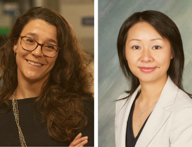 Cristina Puig Saus headshot on left, Yvonne Chen headshot on right