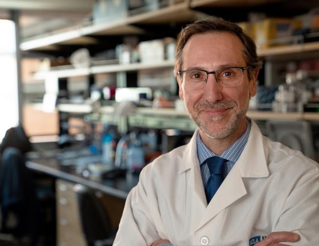 Headshot of Antoni Ribas in a lab coat 