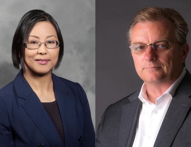 Leia Nghiemphu, the study’s co-author, and Dr. Frank Pajonk, the senior author.