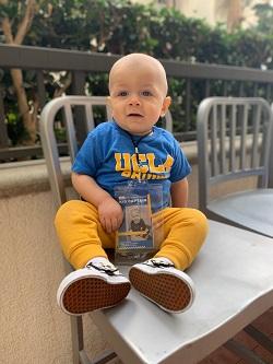 Baby Landon Langenhop wears UCLA gear 