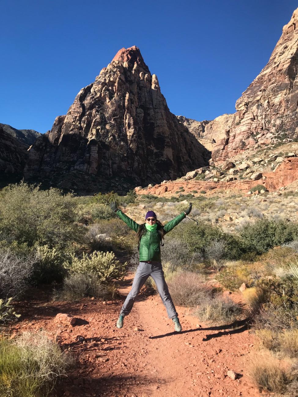 Melody Li hikes Red Rock Canyon in Las Vegas, Nevada