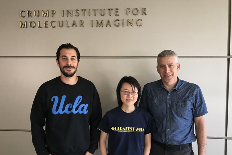 Co-first authors are, from left, Nikolas Balanis and Katherine Sheu, with co-senior author Thomas Graeber. (Co-senior author Owen Witte is not pictured.)