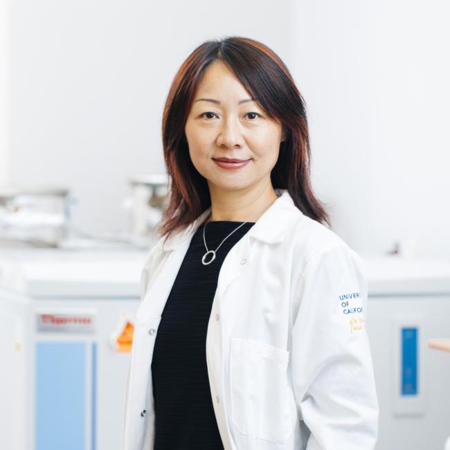 Lili Yang smiles in a UCLA lab.