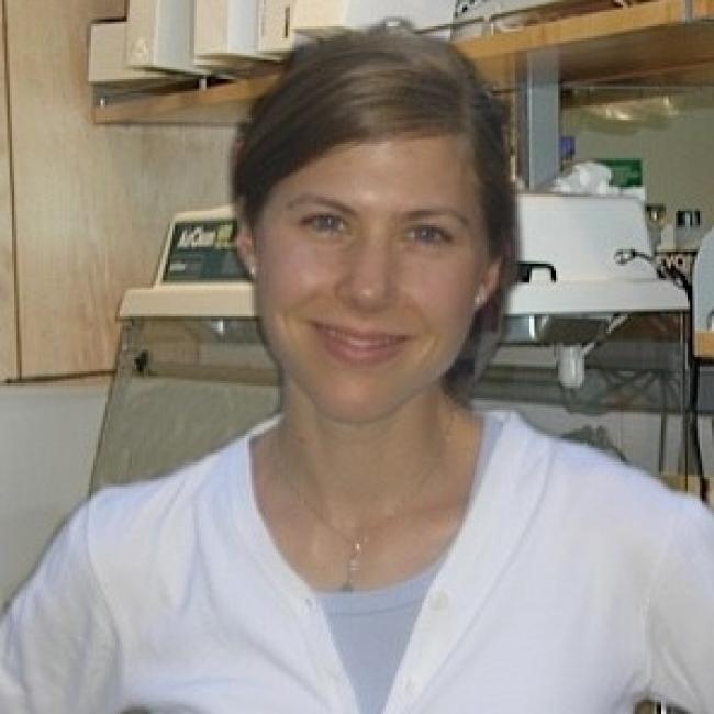 Faltermeier, Claire smiles in a UCLA lab