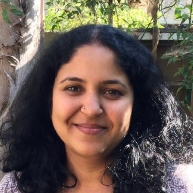 Subramanian, Aparna smiles for a photograph