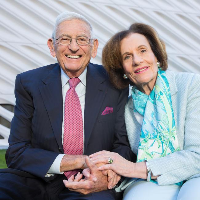 Portrait of Elie and Edythe Broad, seated together and holding hands Eli and Edythe Broad | Courtesy of The Eli and Edythe Broad Foundation